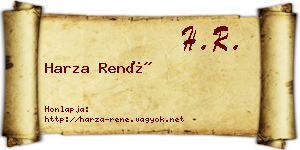 Harza René névjegykártya